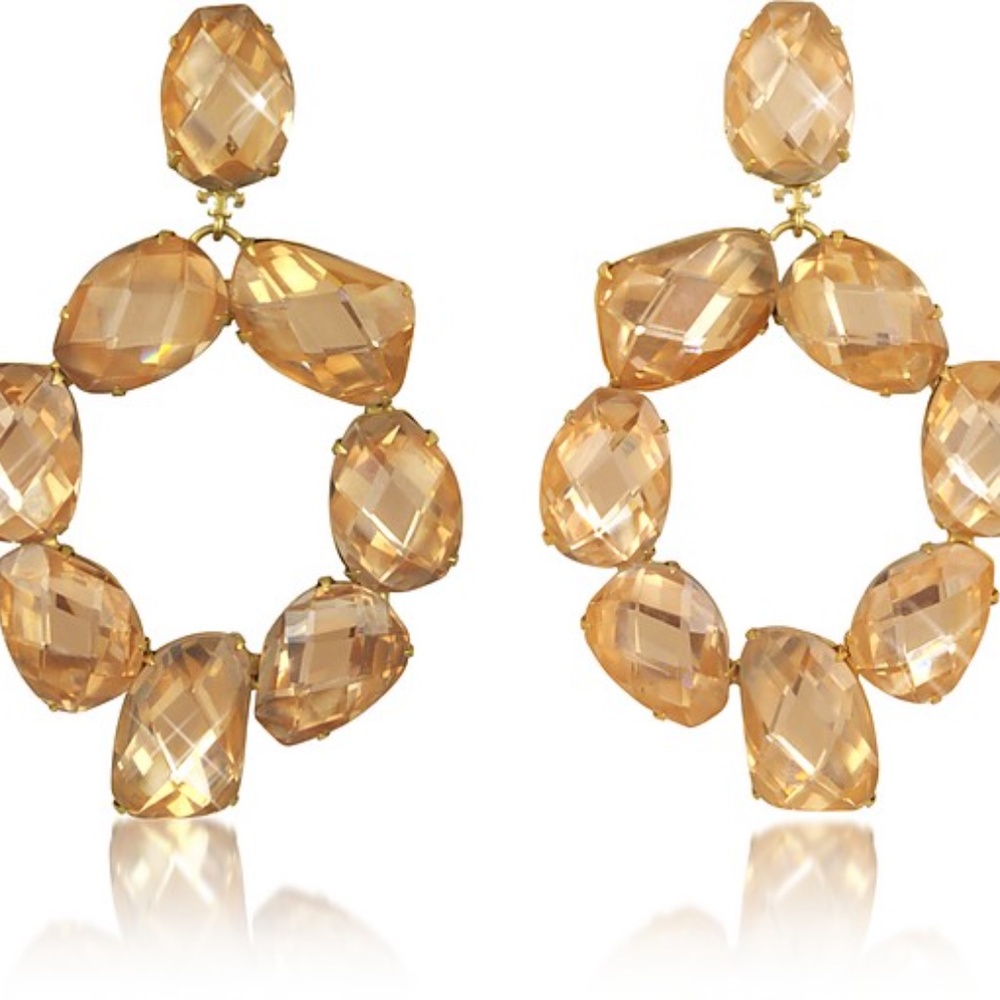 Tory Burch Pink/Gold Abstract Wreath Earrings